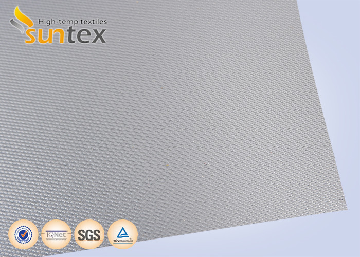 Quality Silver Grey Fire Resistant Fiberglass Welding Blanket Silicon Rubber Fabric for sale