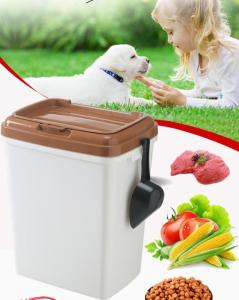 Quality 40L 15kgs 17lbs high quality stocked customized pet food storage container bucket dispenser dog food can box for dog cat for sale