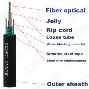 Quality Zhaoxian Outdoor Armoured GYXTW Fiber Optic Cable 12 Core Single Mode for sale
