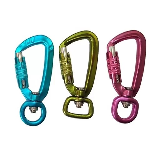Quality 90.8mm Oxidation Aviation Aluminum Swivel Locking Carabiners for sale