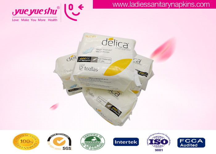 Super Absorbency Organic Cotton Sanitary Napkin 240mm Day Use With Negative Ion