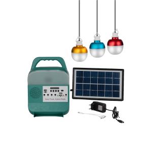 Quality 50000H 3 Lights Mini DC Solar Power System 3W 6V Solar Panel Lighting System for sale