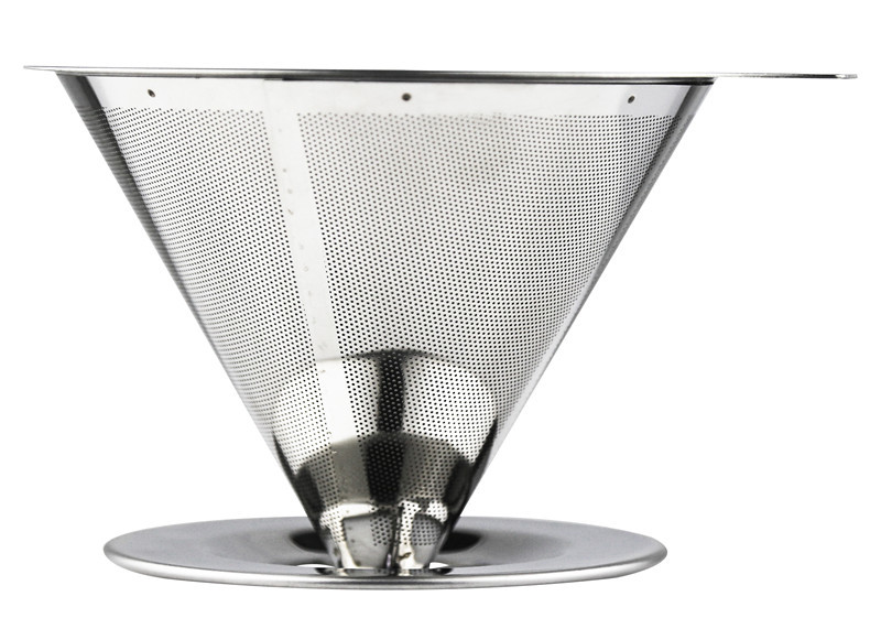 Quality Professional Stainless Steel Coffee Dripper Double Layered Filter With 89mm Height for sale