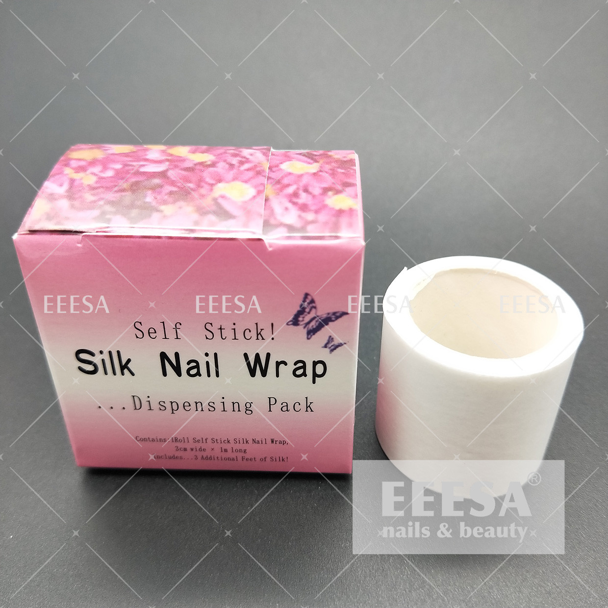 Quality White Nail Art Decorations Silk Nail Wrap Roll Dispensing Pack  1m Length for sale