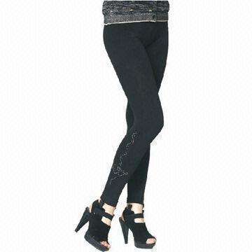 Quality Fleece Tights with Imitation Diamond, Made of 95% Polyester and 5% Spandex for sale