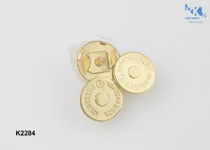 Quality Decorative Metal Bag Magnetic Button 18mm Diameter Light Gold Fashion Design for sale