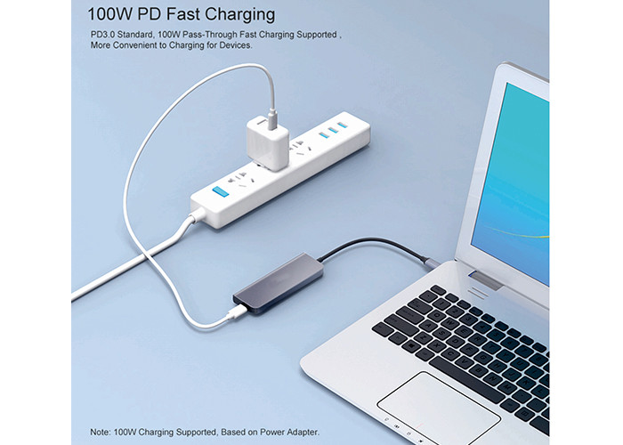 Quality 100W PD 4 Port USB 2.0 USB Type C Docking Station With OTG Adapter Cable for sale
