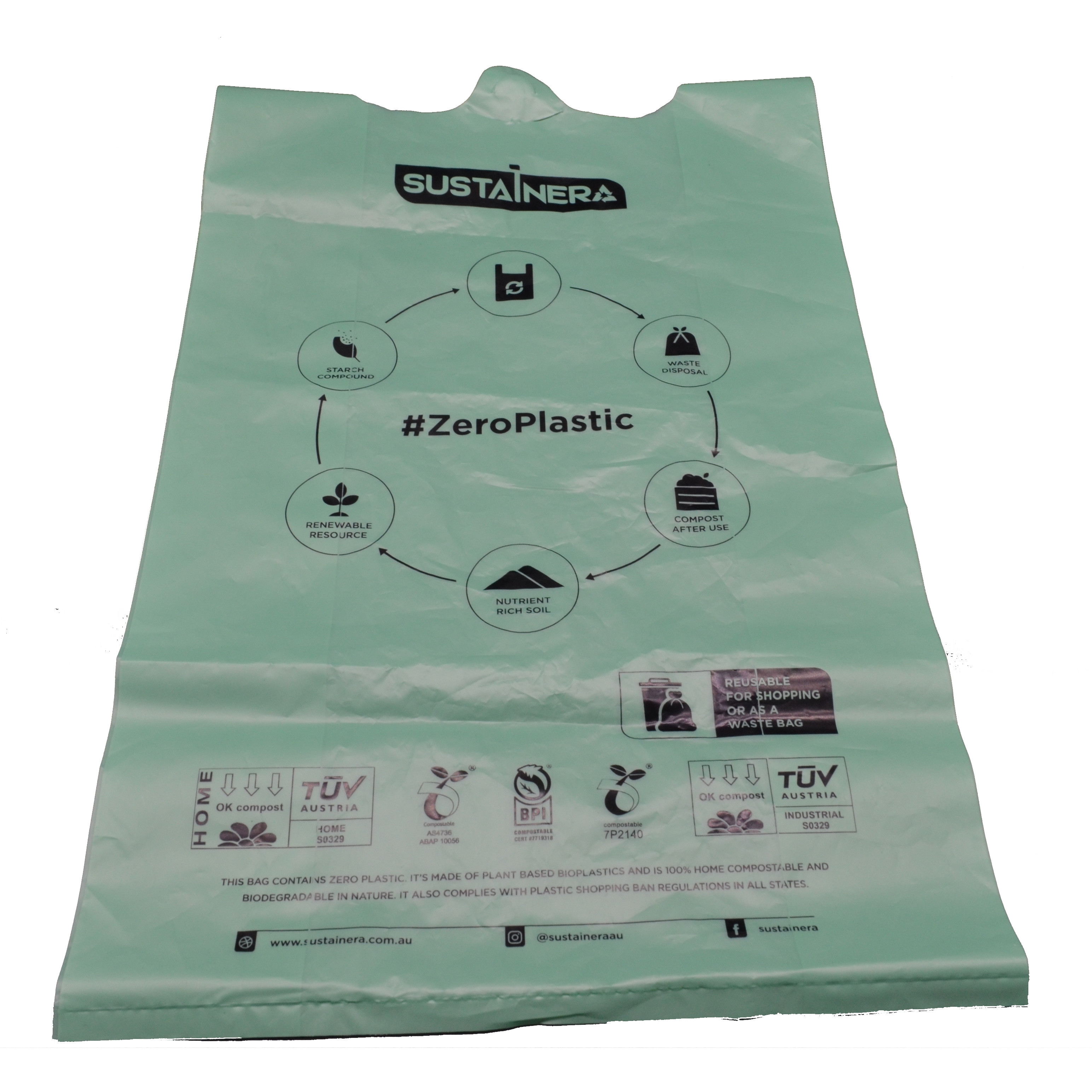 Quality 20 Microns ASTMD6400 Eco Friendly Trash Bags for sale