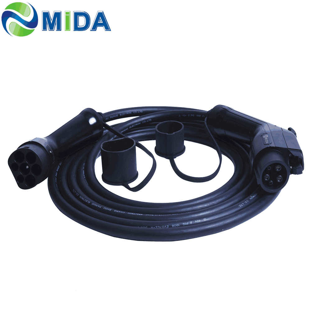 Quality TUV  32Amp PP Cord Type 1 To Type 2 Ev Charging Cable ERP Insulation for sale