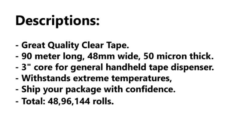 Quality China manufacturer BOPP material Rolls Heavy Duty Packing Sticky Sealing Tape 48m 90m for sale