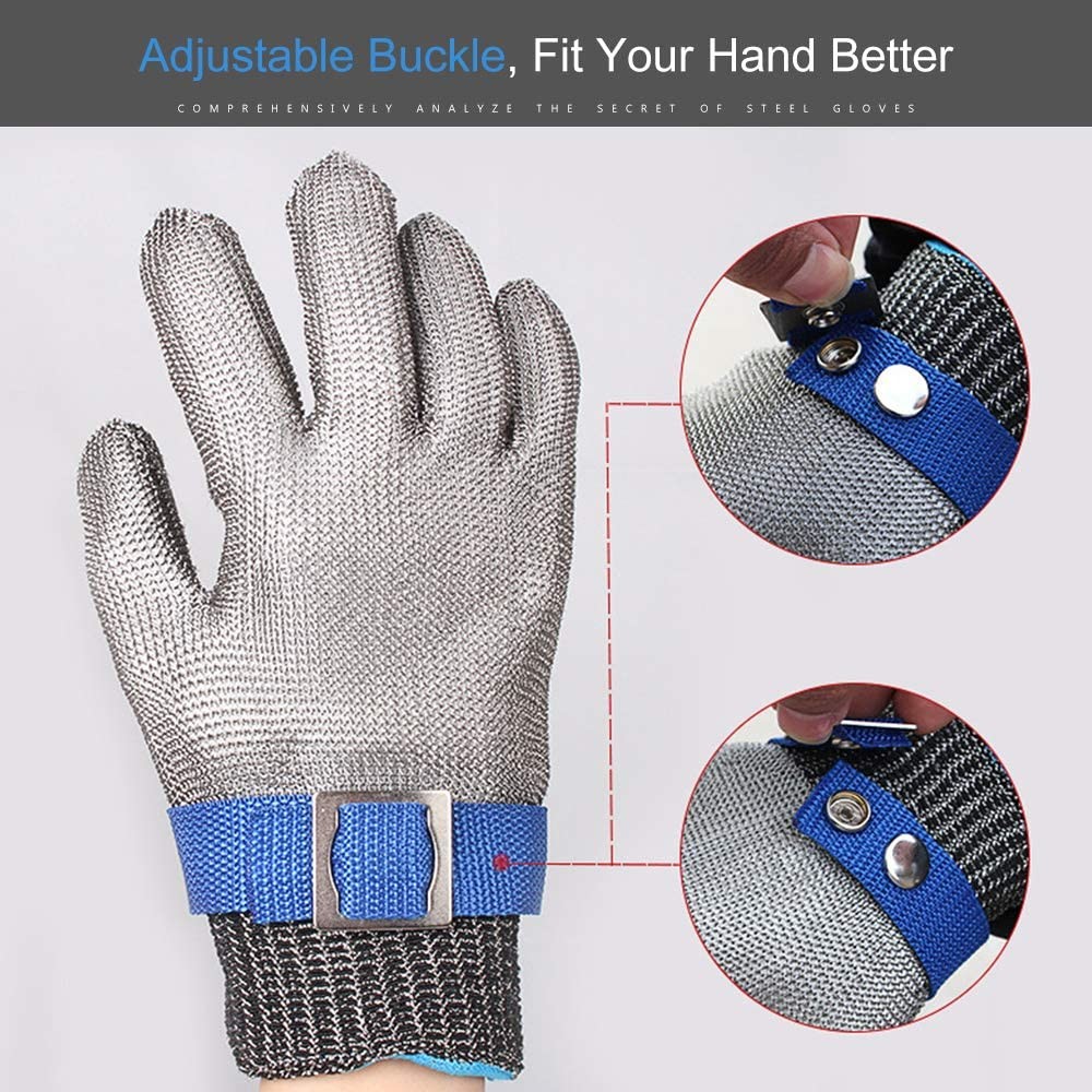 Quality Level 9 Stainless Steel Wire Metal Mesh Gloves 9'' 10'' 11'' for sale