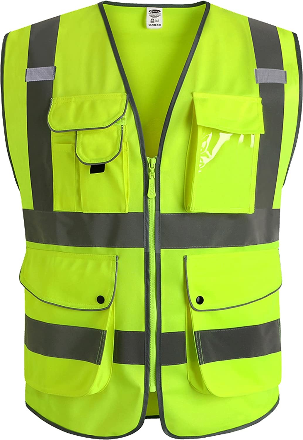Quality Yellow Zipper Safety Hi Vis Waterproof Jacket Waterproof ISEA Class 2 S M L for sale
