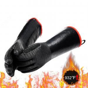 Quality Turkey Fryer Black BBQ Neoprene Kitchen Gloves Dotted OEM for sale