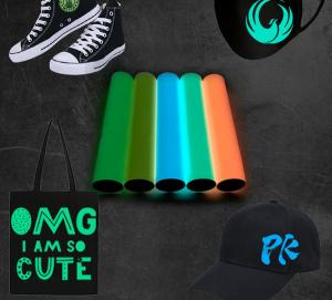 Quality Photoluminescent Puffs PU Thermo Film HTV Acrylic Dye Heat Transfer Film for sale