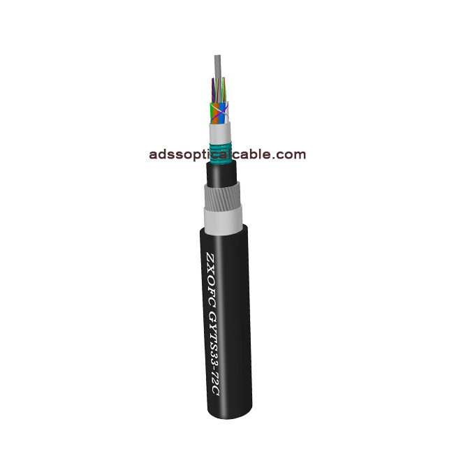 Quality Double Armored Submarine Fiber Cable / GYTS33 Steady 48 Core Fiber Optic Cable for sale