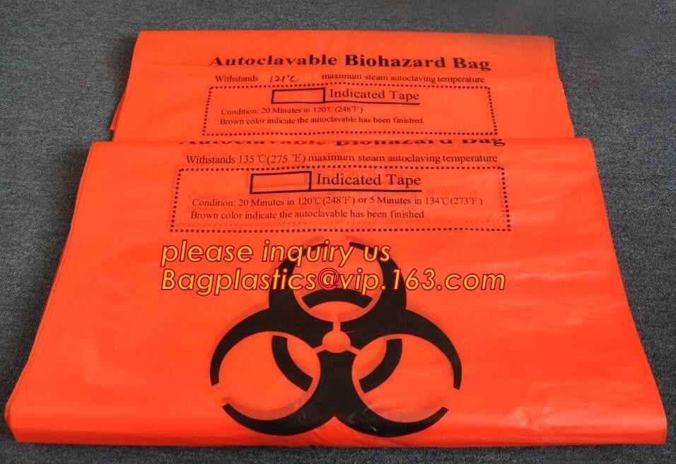 Quality biohazard large plastic medical waste bag, Autoclave Biohazard Bag Plastic for Healthcare Medical Waste Bags, Biohazard for sale