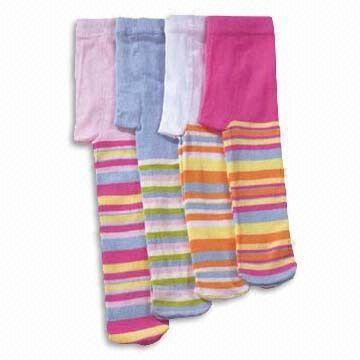 Quality Baby Stripe Tights, Made of 73% Cotton, 23.5 Polyester and 3.5% Spandex for sale