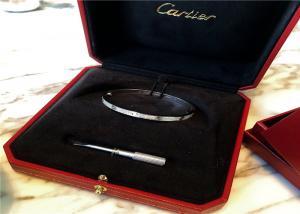 Quality Unisex 18K Gold Diamond Jewelry , Cartier Love Bracelet Diamond Paved for sale