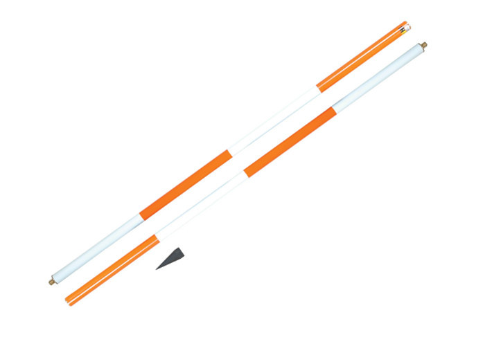 Quality 2 meter carbon fiber GPS survey pole carbon fiber prism pole orange / white color for sale