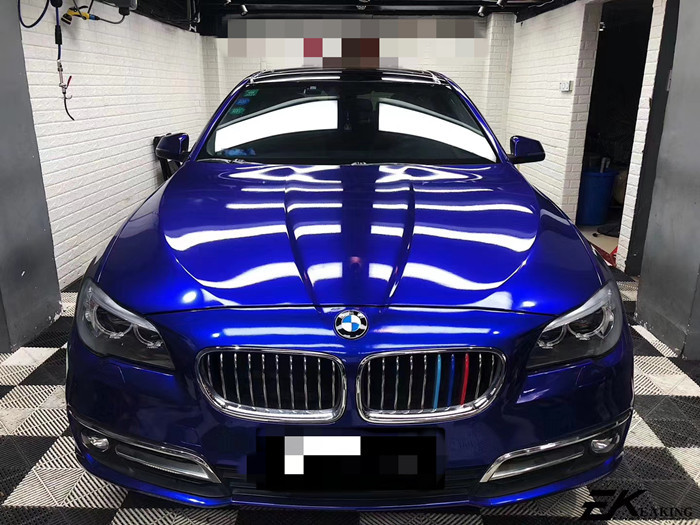 Quality Glare Blue Gloss Car Vinyl Wrap Air Release Swipeable For Vehicle Advertising for sale