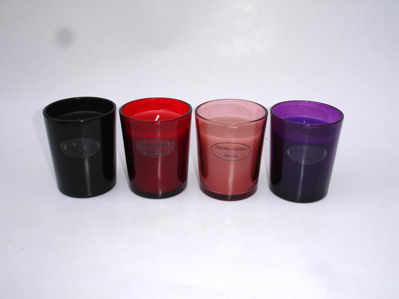 Quality scented colored glass jar candle for sale