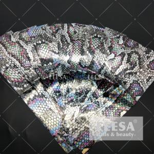Quality Heat Transfer Printing 	Nail Art Decorations Holographic Laser Snake Skin Flower for sale