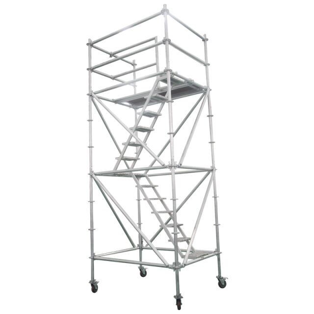 Quality H Frame Aluminum Mobile Steel Scaffolding Movable With Wheels Easy Install for sale
