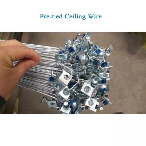 Quality 12 Gauge 10 feet Acoustical Pre Tied Ceiling Wire attached a 1-1/4&quot; pin and 90° Clip for sale