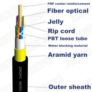 Quality All Dielectric Single Jacket ADSS Optical Cable 96 144 Cores for sale