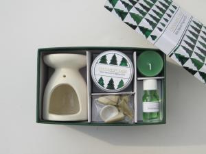China Green  Cinnamon chai  fragrance scented tin  & tealight  candle packed into gift box on sale