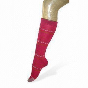 Quality Women's Knee-high Socks, Suitable for Ladies, Made of 80% Acrylic and 20% Spandex for sale