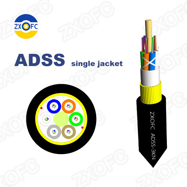 Quality All Dielectric Single Jacket ADSS Optical Cable 96 144 Cores for sale