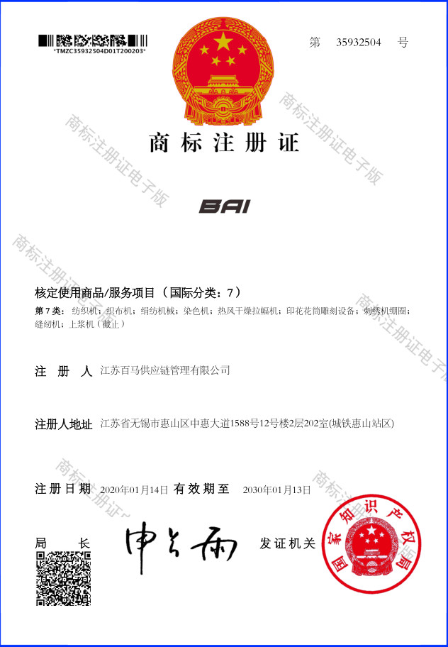 Jiangsu Baima Supply Chain Management Co., Ltd. Certifications
