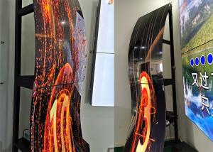 Quality 65 Inch Curved OLED Video Wall 400cd/M2 Floor Standing Digital Signage for sale
