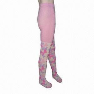Quality Children's Cotton Jacquard Tights, Made of 66% Cotton, 31% Polyester and 3% Spandex for sale