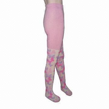 Buy cheap Children's Cotton Jacquard Tights, Made of 66% Cotton, 31% Polyester and 3% from wholesalers