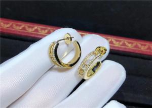 Quality Personalized Charming  Diamond Earrings In 18K Yellow Gold for sale