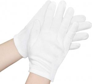 Quality 20g Inspection Parade Mens White Cotton Uniform Gloves 21*11cm for sale