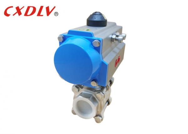 Buy PN16 Pneumatic Actuated Ball Valve Double Acting Piston Double Flange Ends at wholesale prices