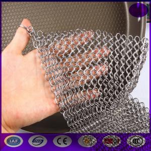 Quality Finger Cast Iron Stainless steel Scrubber Chain mail Cleaner Kitchen made in china for sale