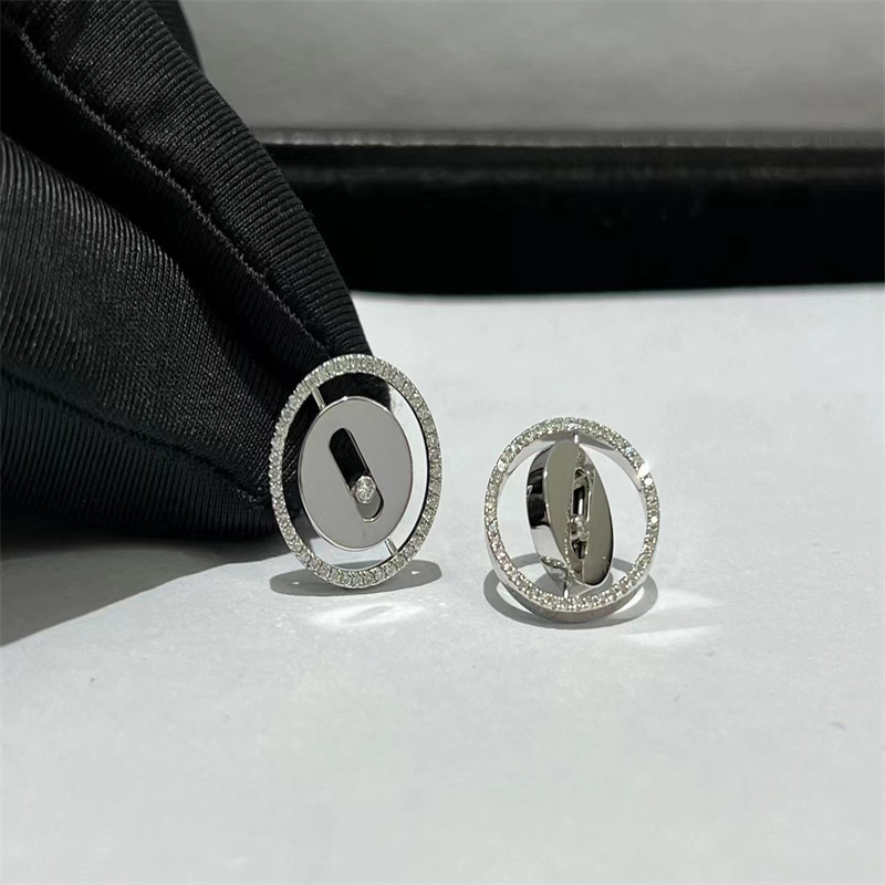Quality Custom 18k White Gold Diamond Earrings Messika Diamond Earrings For Women for sale