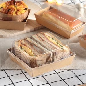 Quality TUV Triangle Wedge Sandwich Food Takeaway Boxes With Clear Lid for sale
