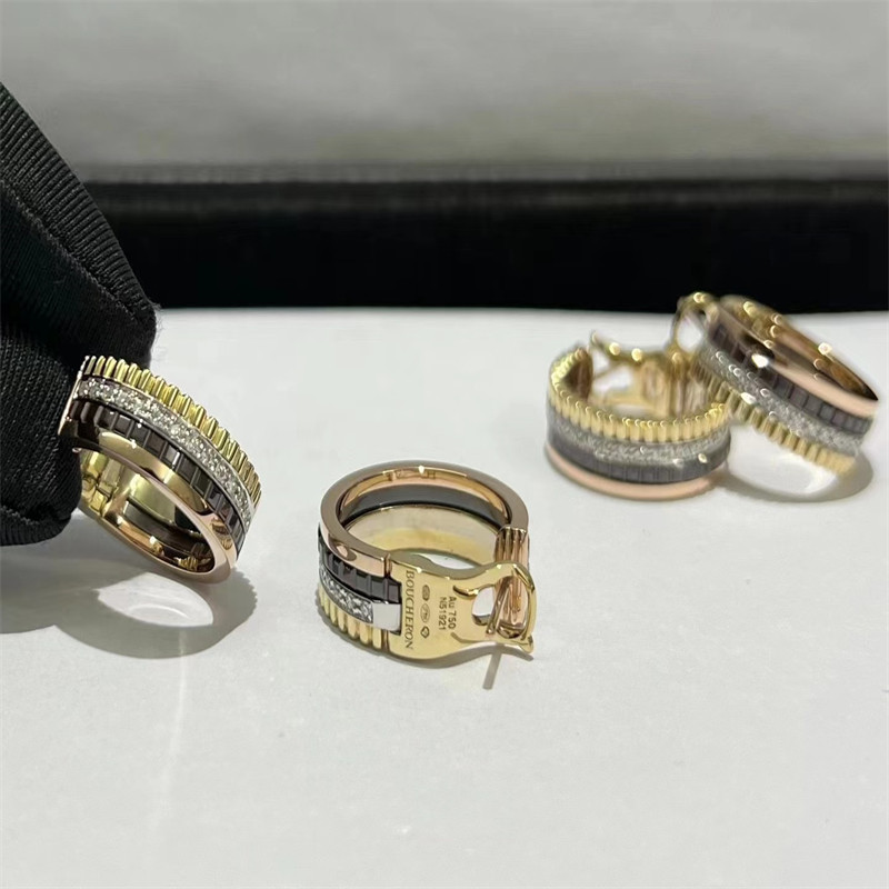 Quality Custom VVS Diamond High End Gold Earrings Round Cut Gold Diamond Jewelry for sale