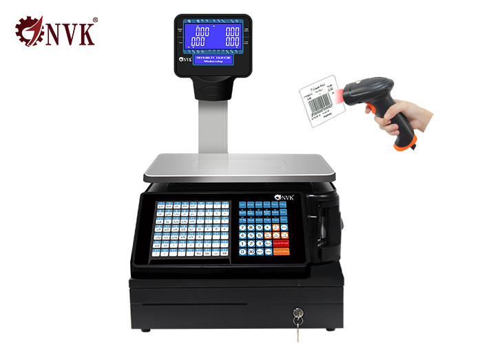 Quality 30kg Supermarket Electronic Barcode Label Printing Weighing Scales With RS232 Interface for sale