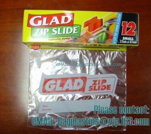 Quality Glad Zipper Food Bags, Microwave Bags, Slider Bags, School Lunch Pouch, Slider grip bags for sale