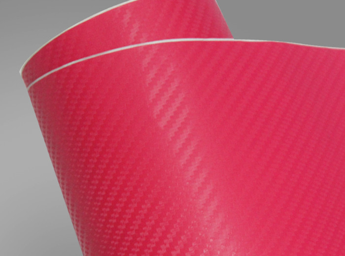Quality 3D Colored Carbon Fiber Vinyl Wrap Film Bubble Free Slideable for sale