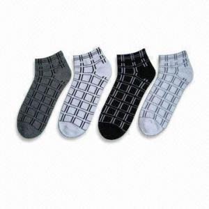 Quality Men's Ankle Socks, Made of 97% T/C (35/65) and 3% Spandex for sale