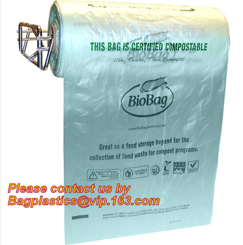 Quality OEM/ODM Accepted Printed Compostable Die Cut Plastic Trash Bags EN13432 BPI OK Home ASTM D6400 Certified for sale