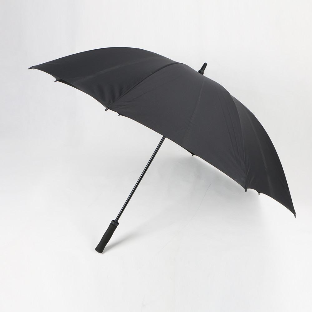 Logo Printed Windproof Golf Umbrellas With Fiberglass Frame Ribs And EVA Handle