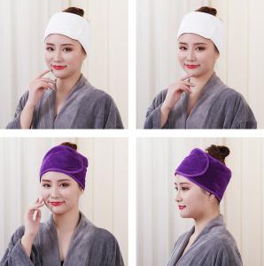 Quality Custom Logo Microfibre Cotton Purple Headscarf Head Band Salon Towel for sale